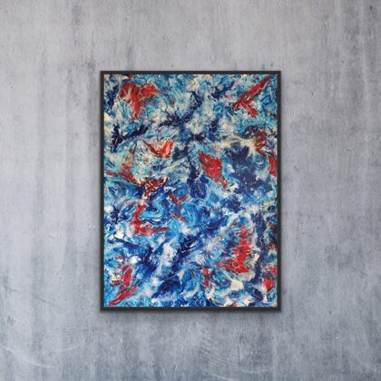 "Ocean Havoc" 120x95 cm, akryl på lærred. 3200,00 kr