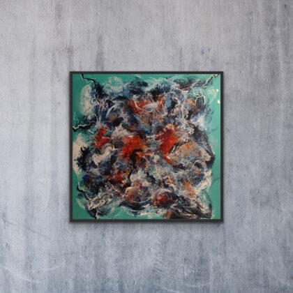 "Jungle Fun" 100x100 cm, akryl på lærred. 2200,00 kr.